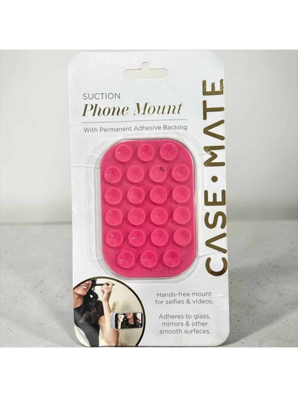 Suction Phone Mount With Permanent Adhesive Backing By Case-Mate Hands-Free Use